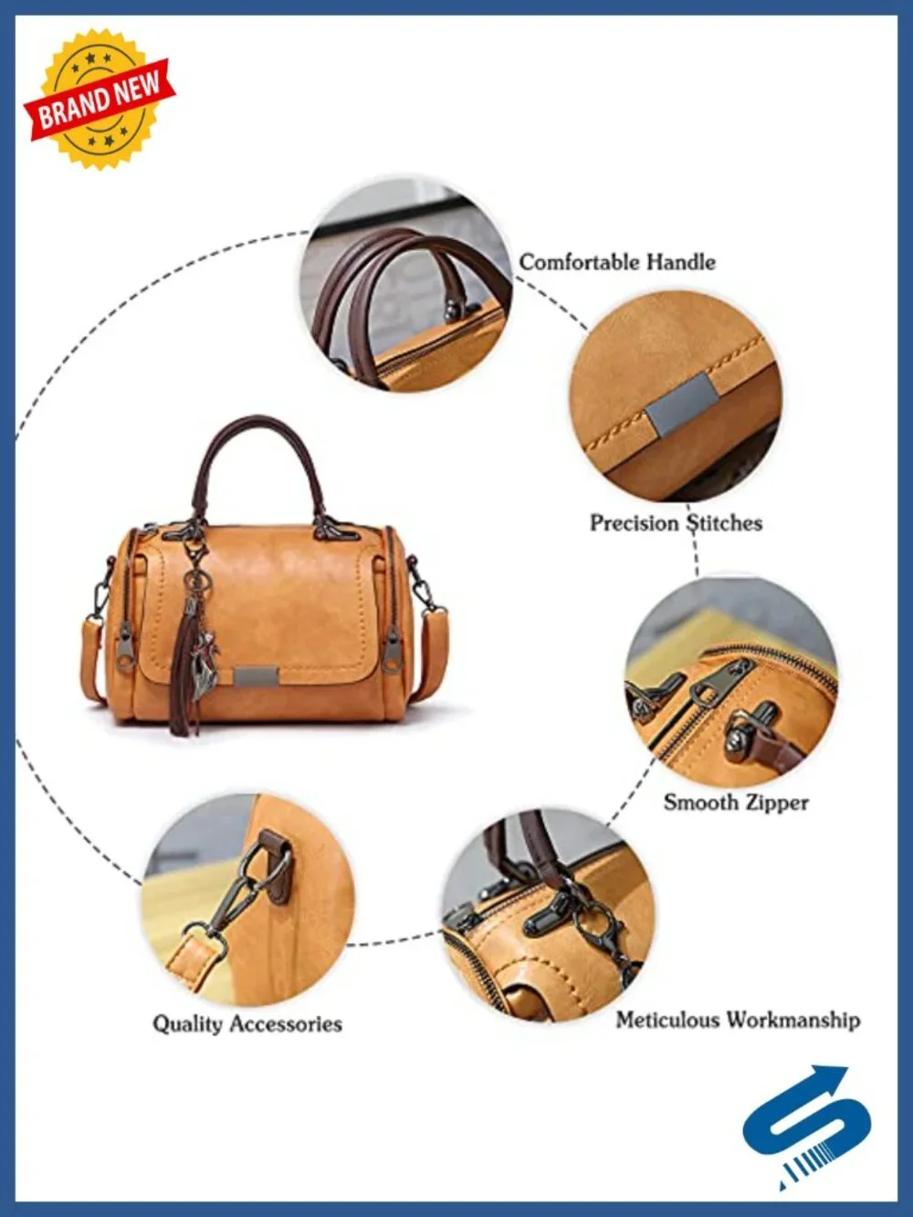 Waterproof PU Leather Shoulder Bag Messenger Satchel with Cat Ornament
